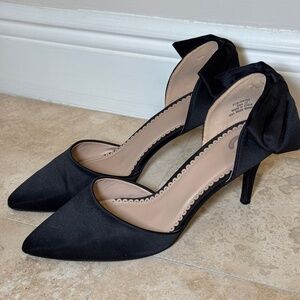 Black Heels with Back Bow